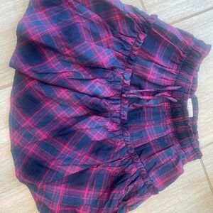 Hot pink and Navy Plaid Skirt